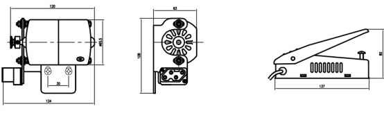 HF1係列縫紉機電機外形尺寸圖